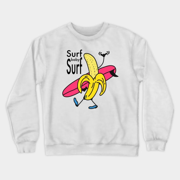 Banana surfing Crewneck Sweatshirt by BaliChili